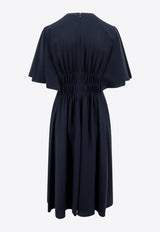 Chloè Draped Silk Midi Dress Blue C24SRO01004_4C3_Blue_29841203