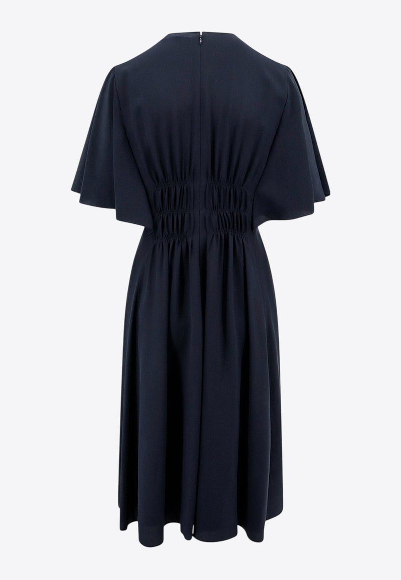 Chloè Draped Silk Midi Dress Blue C24SRO01004_4C3_Blue_29841203