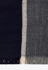 Brunello Cucinelli Cashmere Checked Scarf with Frayed-Edges Gray MSC606AV_CU929_Grey_29842748