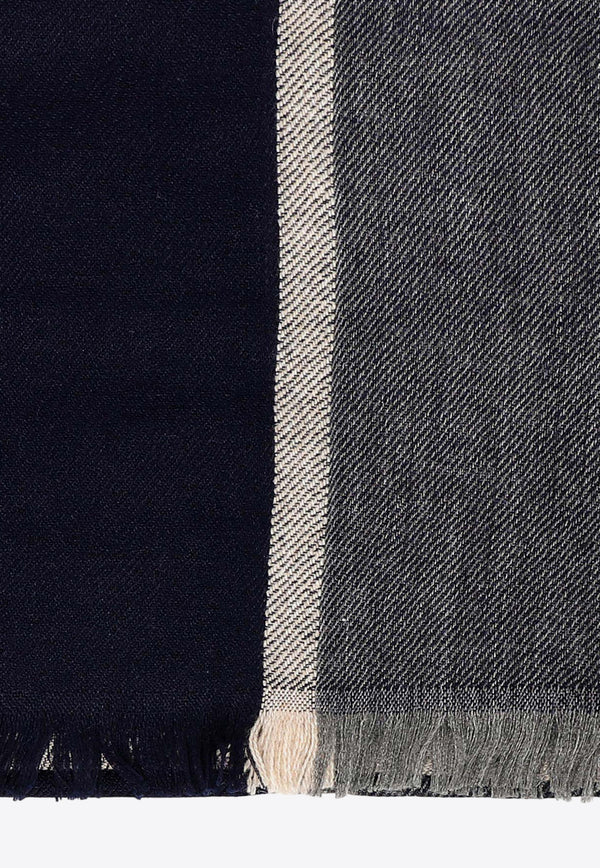 Brunello Cucinelli Cashmere Checked Scarf with Frayed-Edges Gray MSC606AV_CU929_Grey_29842748