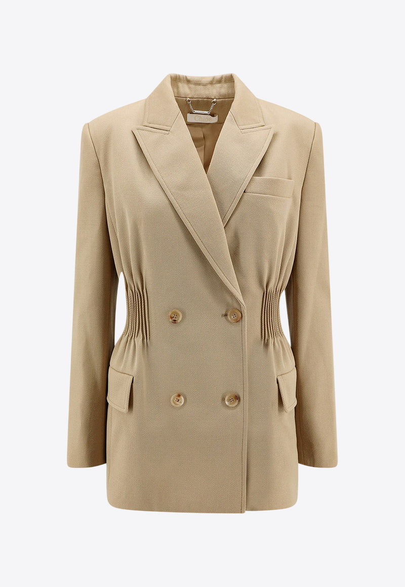 Chloè Double-Breasted Wool Jacket Beige C24SVE02170_278_Beige_29844640