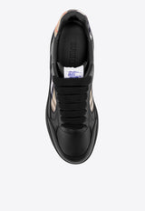 Burberry Terrace Leather and Check Sneakers Black 8108650A1189_Black_29838574