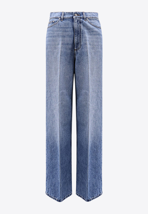 Stella McCartney Wide-Leg Jeans with Logo-Embroidery Blue 6D04133SQH273SQH274153_Vintage blue_29838902
