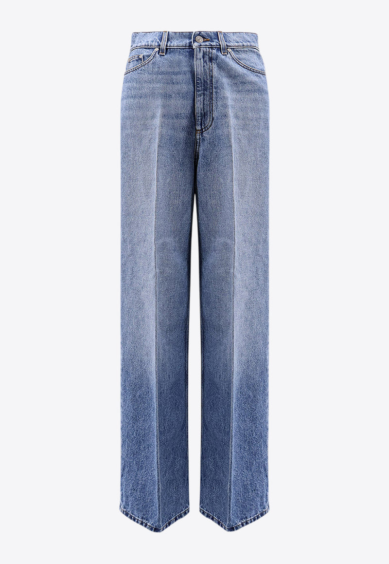 Stella McCartney Wide-Leg Jeans with Logo-Embroidery Blue 6D04133SQH273SQH274153_Vintage blue_29838902