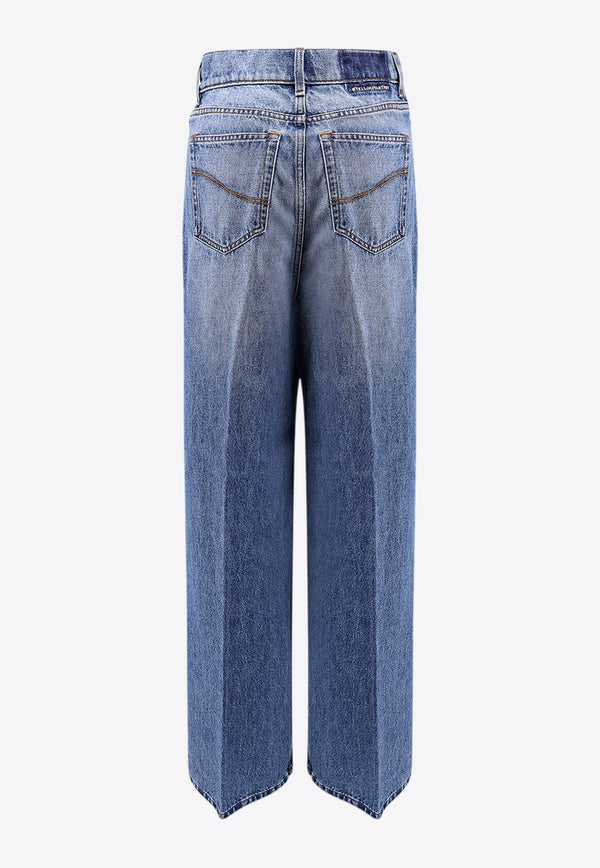 Stella McCartney Wide-Leg Jeans with Logo-Embroidery Blue 6D04133SQH273SQH274153_Vintage blue_29838902