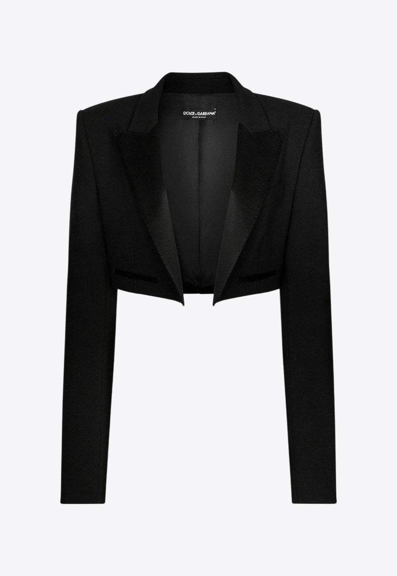 Dolce & Gabbana Cropped Tuxedo Blazer Black F2919TFU21E_N0000_Black_29841551