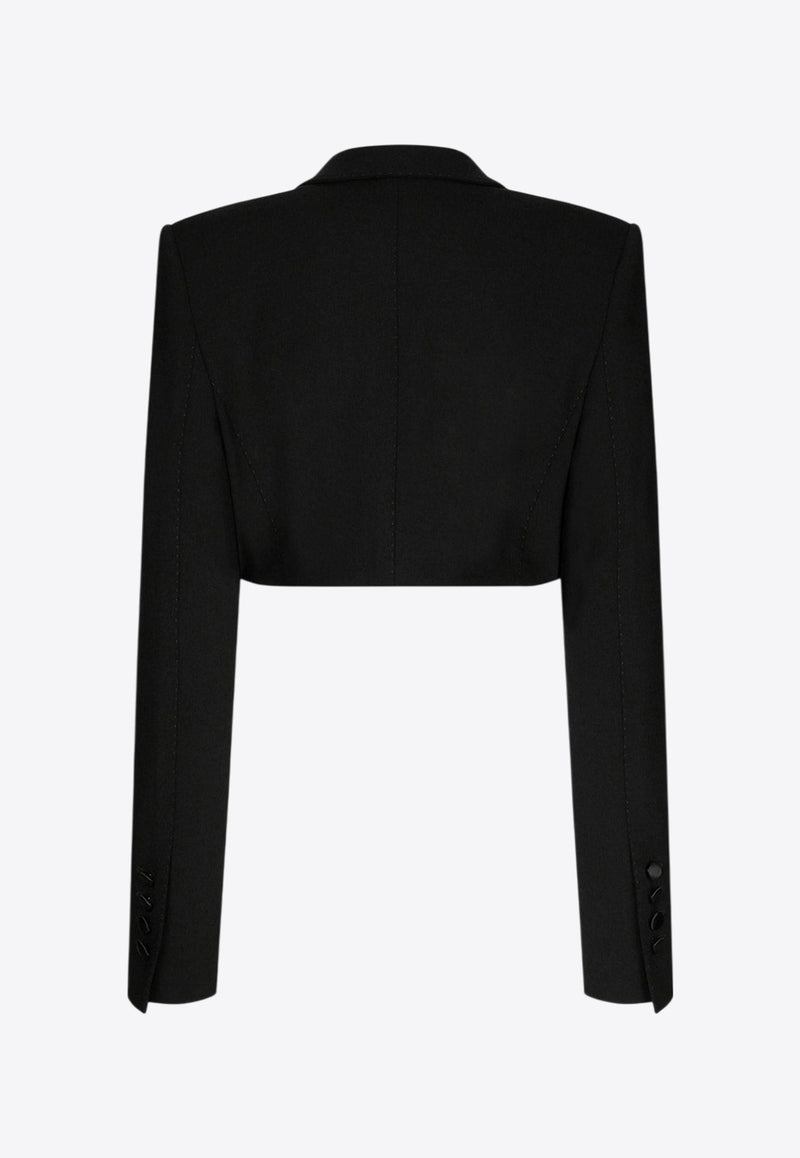 Dolce & Gabbana Cropped Tuxedo Blazer Black F2919TFU21E_N0000_Black_29841551