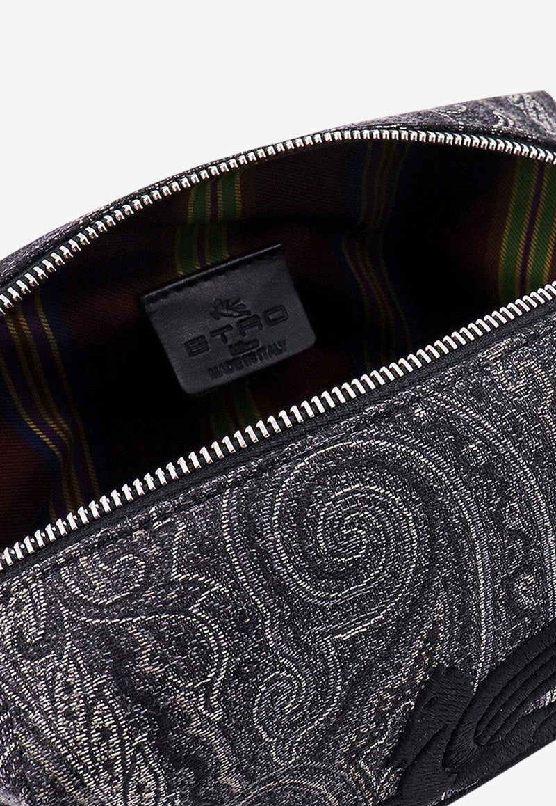 Etro Medium Arnica Paisley Jacquard Pouch Bag Black 103897864_0011_Black_29840804