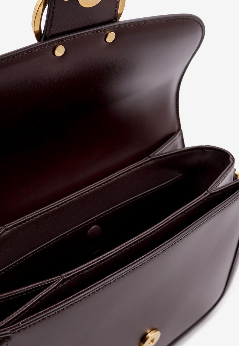 Valentino 9TO5 VLogo Shoulder Bag in Smooth Leather Mahogany 6W2B0R15UHF_REL_Brown_29839064