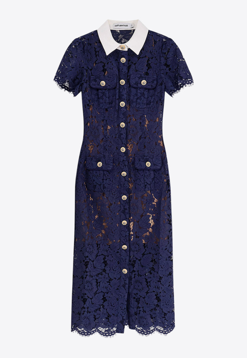 Self-Portrait Lace Midi Dress Blue PF25020MBLBLUE_Blue_29845184