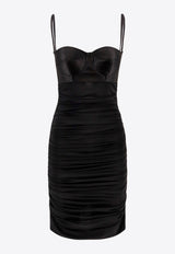 Dolce & Gabbana Satin Draped Mini Dress Black F6JSVTFUIAU_N0000_OneColor_29842398