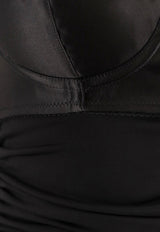 Dolce & Gabbana Satin Draped Mini Dress Black F6JSVTFUIAU_N0000_OneColor_29842398