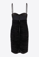 Dolce & Gabbana Satin Draped Mini Dress Black F6JSVTFUIAU_N0000_OneColor_29842398