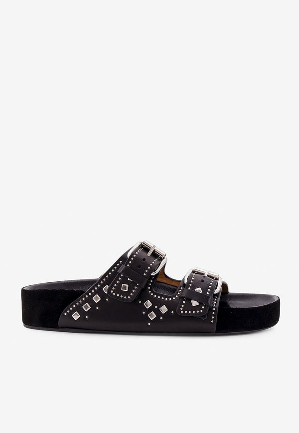 Isabel Marant Lennyo Studded Leather Sandals Black SD0118FAC1B04S_01BK_Black_29840605