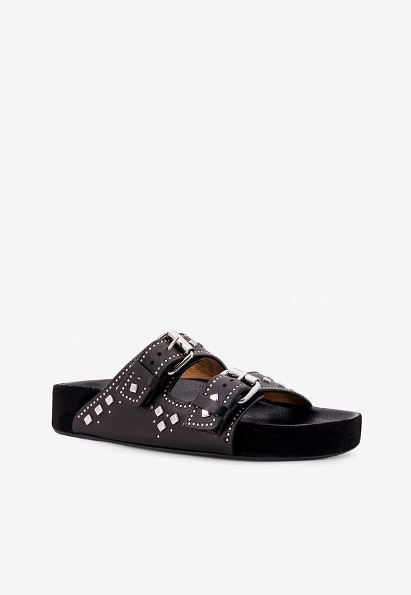 Isabel Marant Lennyo Studded Leather Sandals Black SD0118FAC1B04S_01BK_Black_29840605
