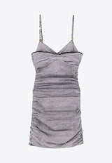 Elisabetta Franchi Ruched Mini Denim Dress Gray AJ42D51E2_382_Grey_29839272