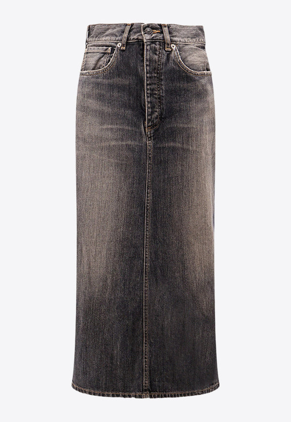 Balenciaga Intertwining Lace Midi Denim Skirt Gray 831713TSW67_1441_Grey_29847392