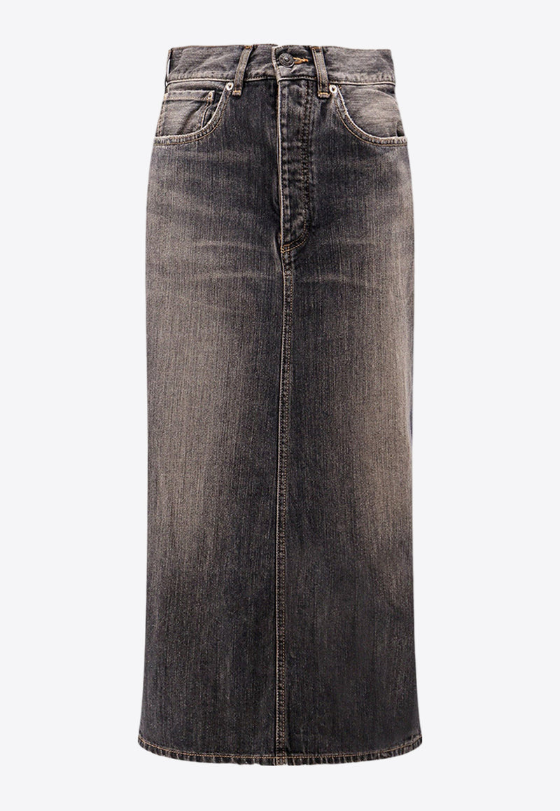 Balenciaga Intertwining Lace Midi Denim Skirt Gray 831713TSW67_1441_Grey_29847392