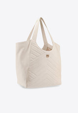 PINKO Quilted Leather Tote Bag Ivory 104536A2AO_Z14Q_BIA_29843840