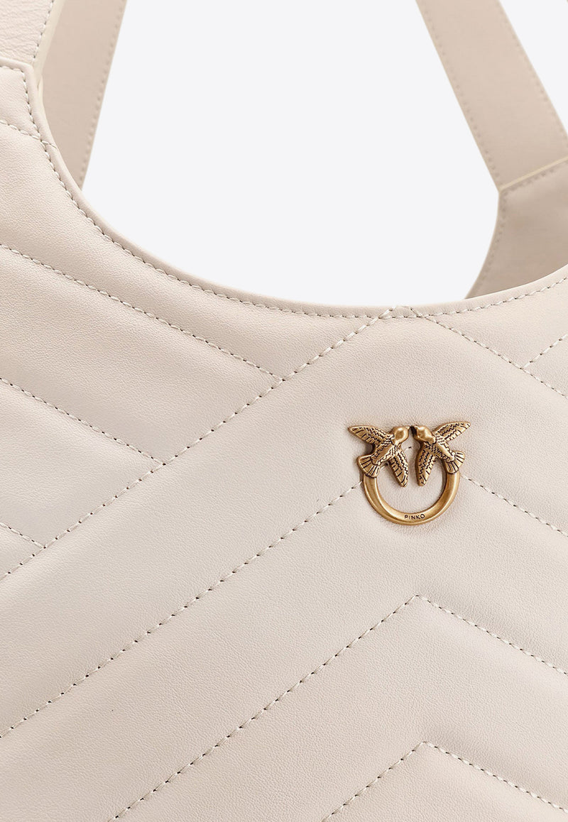 PINKO Quilted Leather Tote Bag Ivory 104536A2AO_Z14Q_BIA_29843840