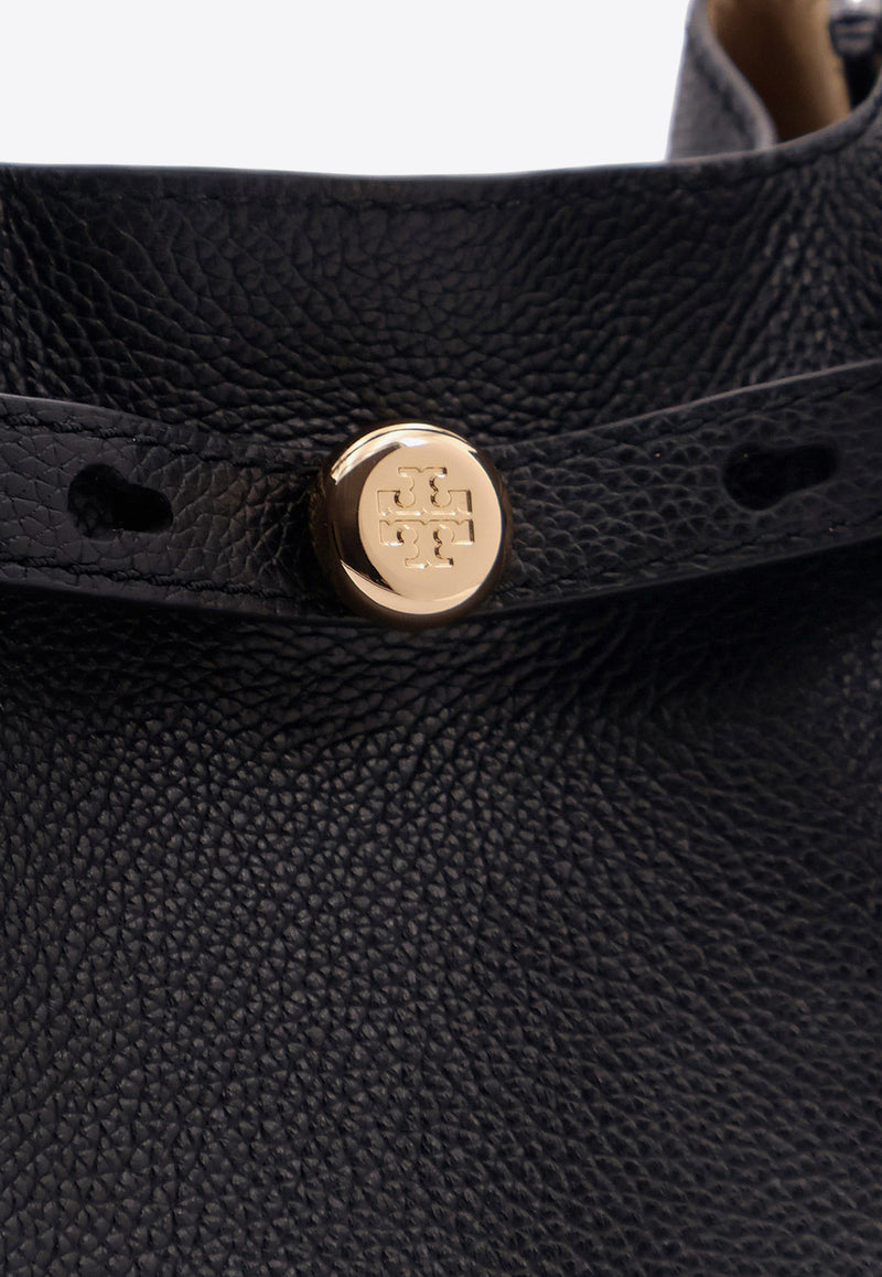 Tory Burch Romy Leather Bucket Bag Black 166982001_Black_29842781