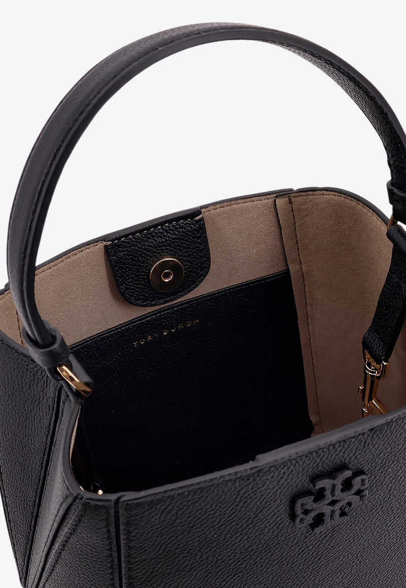Tory Burch Small McGraw Leather Bucket Bag Black 158500001_Black_29841022