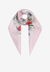 Gucci Floral Print Silk Twill Scarf  Pink 8234863G001/S_GUC-5872