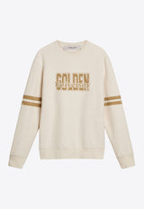 Golden Goose DB Logo-Printed Crewneck Sweatshirt White GMP01223P00213511616_ARTIC WOLF_29856844