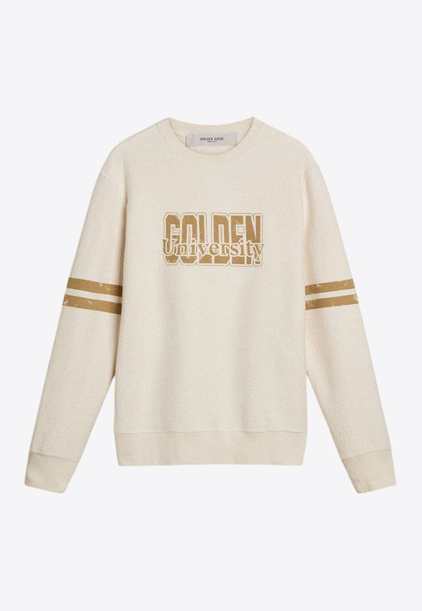 Golden Goose DB Logo-Printed Crewneck Sweatshirt White GMP01223P00213511616_ARTIC WOLF_29856844