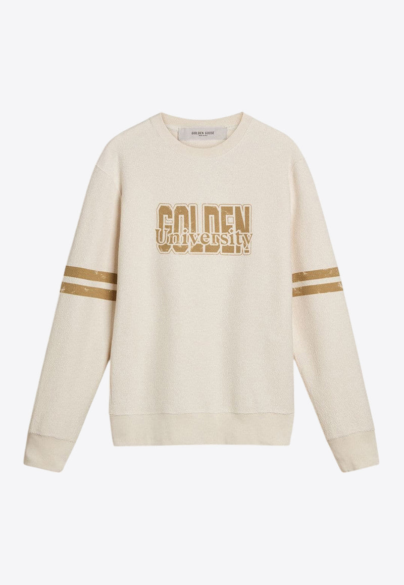 Golden Goose DB Logo-Printed Crewneck Sweatshirt White GMP01223P00213511616_ARTIC WOLF_29856844