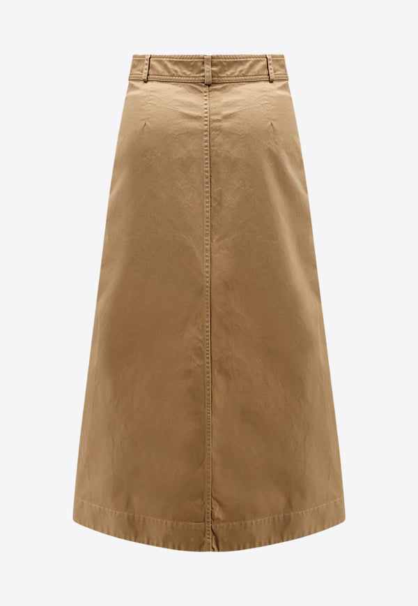 Saint Laurent Button-Up Midi Skirt Beige 817344Y04VY_2100_Beige_29851337