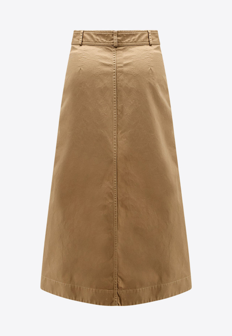 Saint Laurent Button-Up Midi Skirt Beige 817344Y04VY_2100_Beige_29851337