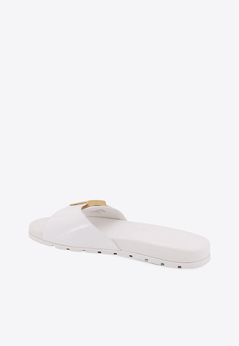 Tory Burch Leather Buckle Slides White 157872100_White / Gold_29839291