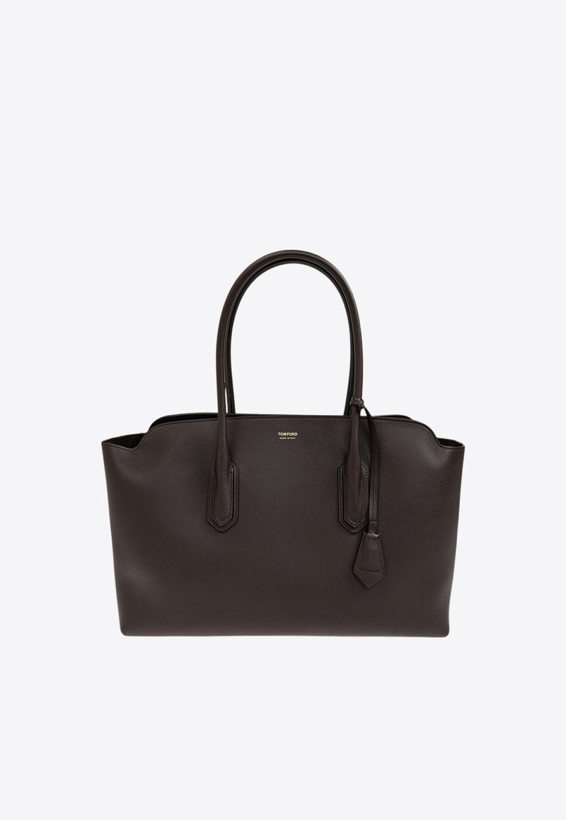 Tom Ford Large Alexander Grained Leather Tote Bag Brown L1890LCL490G1B051_Brown_29839466