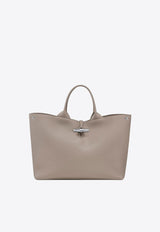 Longchamp Large Le Roseau Top Handle Bag Taupe 10290HFP_266_Argile_31545118