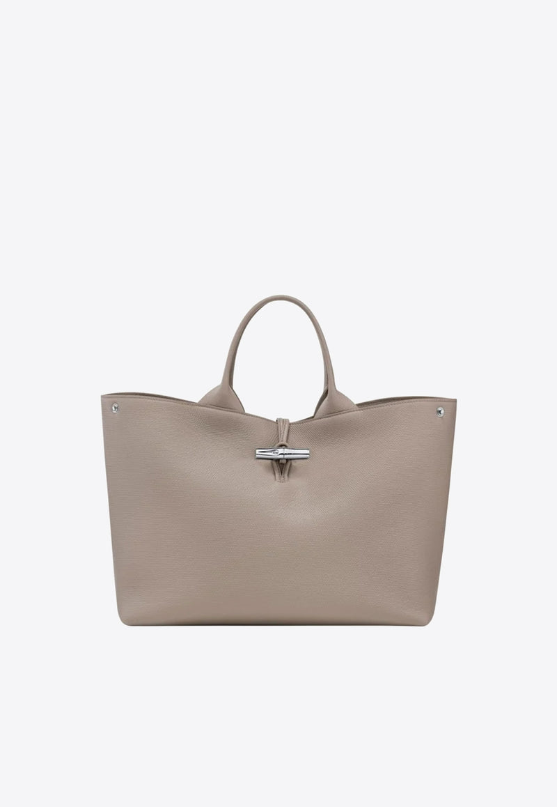 Longchamp Large Le Roseau Top Handle Bag Taupe 10290HFP_266_Argile_31545118