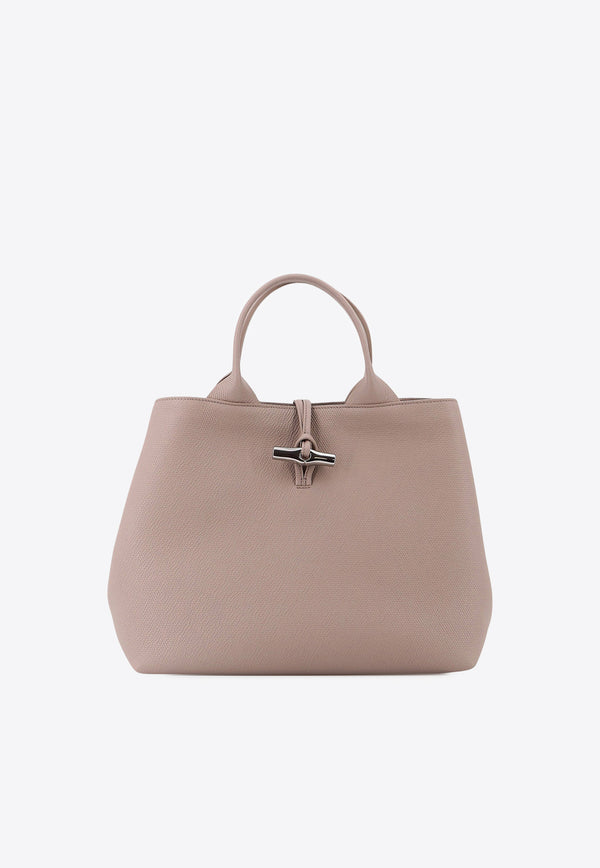 Longchamp Large Le Roseau Top Handle Bag Taupe 10290HFP_266_Argile_31545118