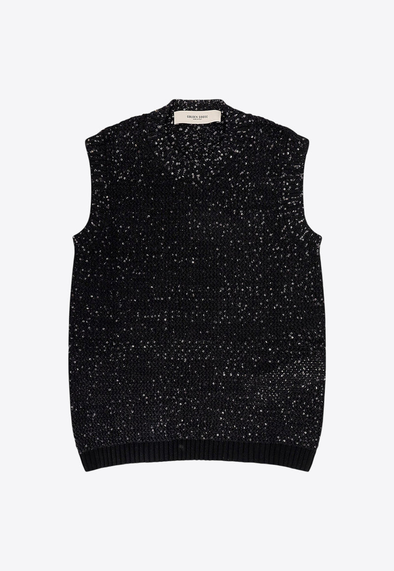 Golden Goose DB Sleeveless V-neck Sweater Black GWP01922P00169190100_Black_29857058