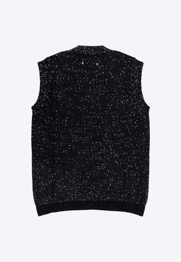 Golden Goose DB Sleeveless V-neck Sweater Black GWP01922P00169190100_Black_29857058