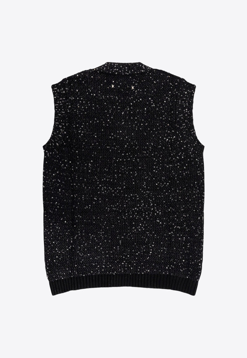 Golden Goose DB Sleeveless V-neck Sweater Black GWP01922P00169190100_Black_29857058
