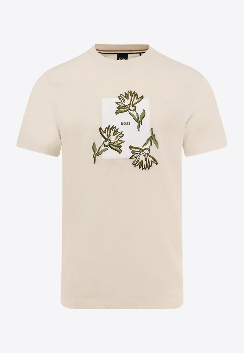 Hugo Boss Embroidered Logo T-shirt Cream 50536763_132_White_30898072
