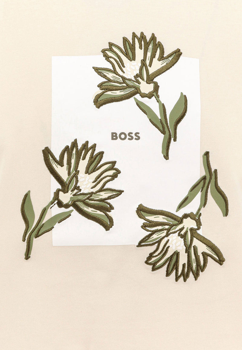Hugo Boss Embroidered Logo T-shirt Cream 50536763_132_White_30898072