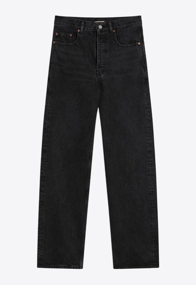 Saint Laurent Straight-Leg Washed Jeans Black 824083Y06CA/Q_YSL-1319