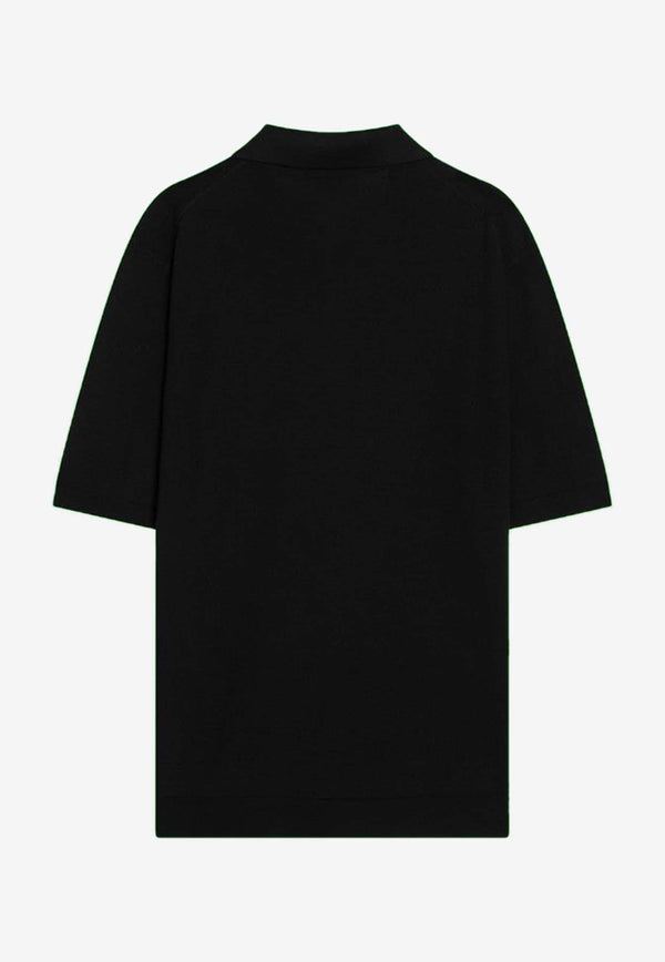 Gucci Logo Wool Polo T-shirt Black 824124XKEP1/Q_GUC-1070