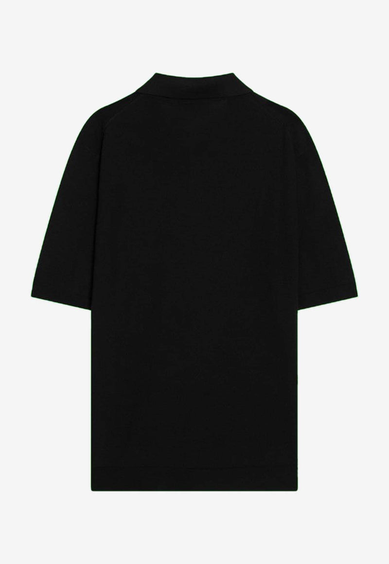 Gucci Logo Wool Polo T-shirt Black 824124XKEP1/Q_GUC-1070
