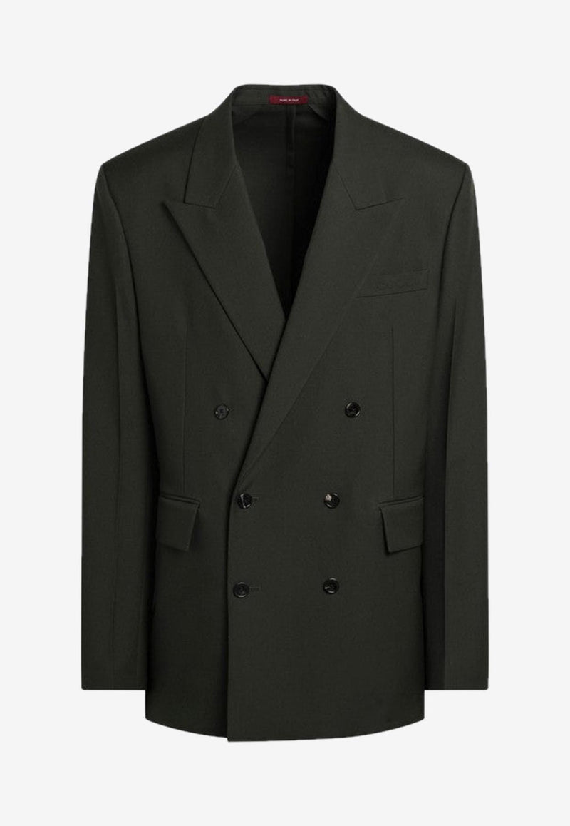 Gucci Double-Breasted Wool Blazer Green 824153Z7AL3/Q_GUC-3710