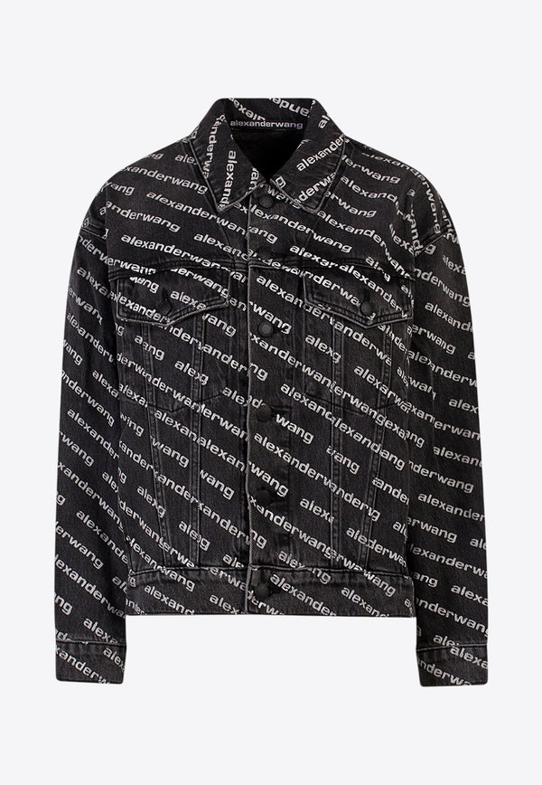 Alexander Wang Monogram Denim Jacket Black 4DC1212888_060_Black_29847160