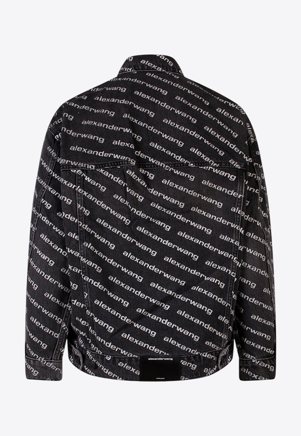 Alexander Wang Monogram Denim Jacket Black 4DC1212888_060_Black_29847160