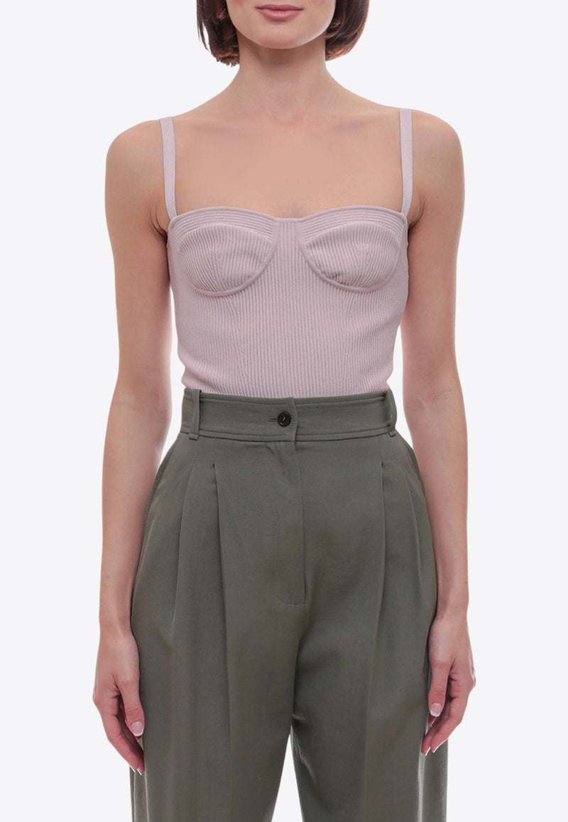 Alexander McQueen Rib-Knit Bustier Sleeveless Top Pink 734589Q1A5K_5093_Pink_29857009