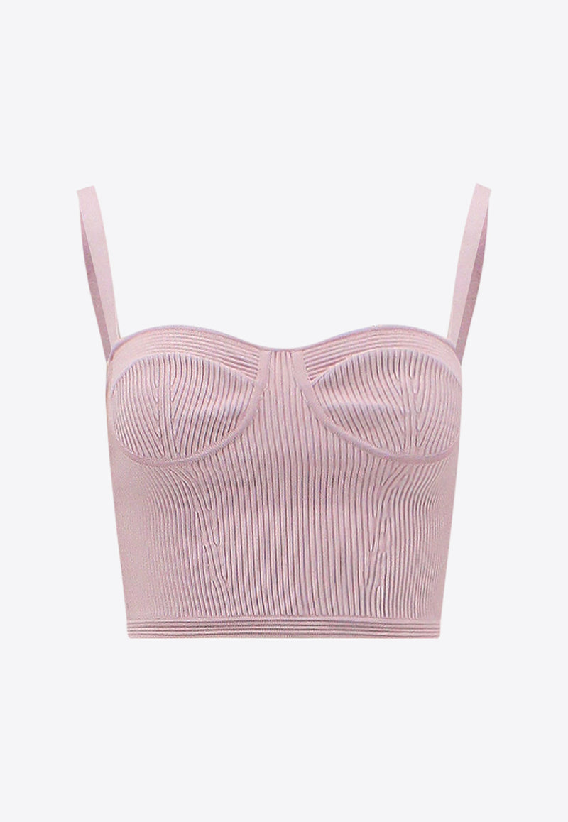 Alexander McQueen Rib-Knit Bustier Sleeveless Top Pink 734589Q1A5K_5093_Pink_29857009